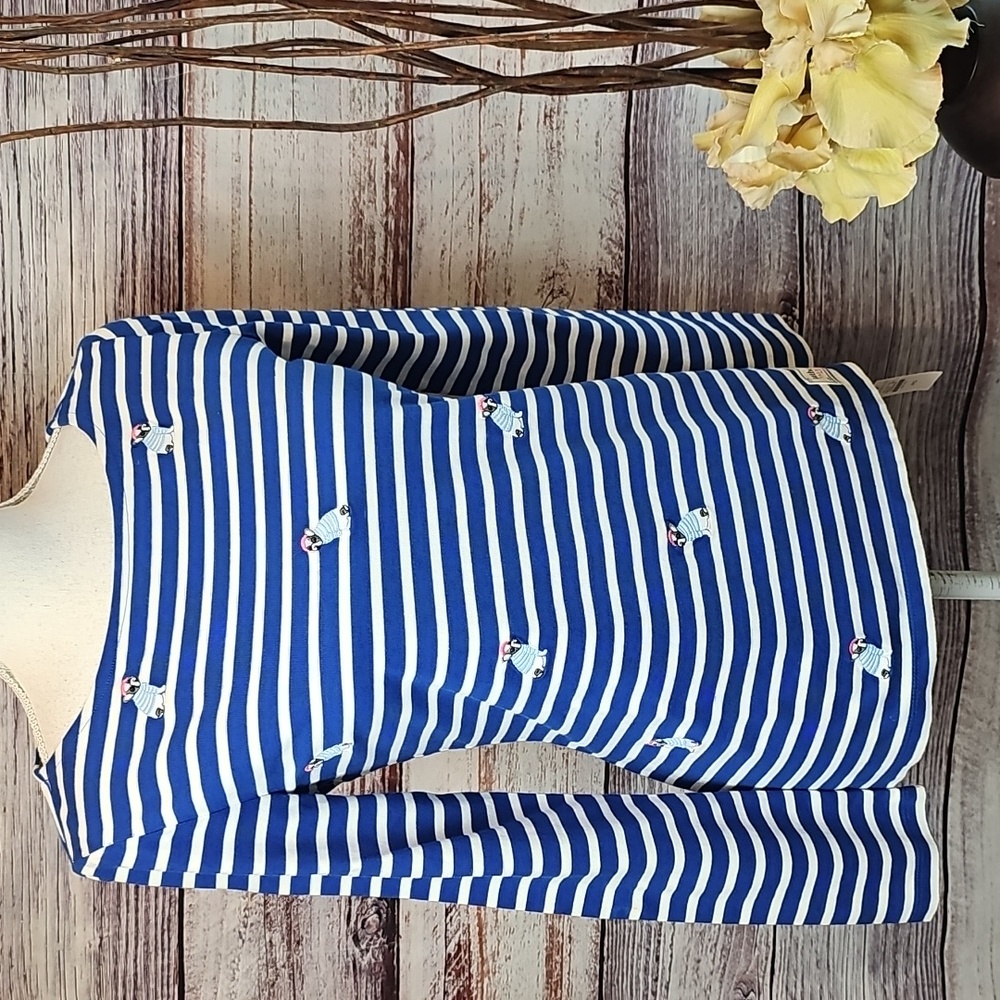 NWT TALBOTS AUTHENTIC EMBROIDERED FRENCHIE PULLOVER TEE